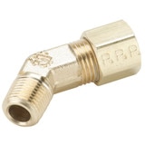 Tube to Pipe - 45 Elbow - Brass Compression Fittings